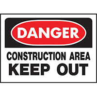 SIGN OSHA DANGER CONSTRUCTION