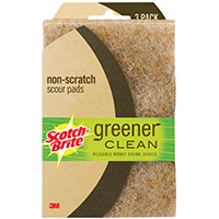 Scotch-Brite Greener Clean 97223-3-12 Scour Pad; 6.9 in L; 4.2 in W;