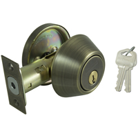 DEADBOLT SNGL CYL 6-WAY ANTBRS