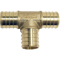 TEE PEX BRASS 3/4 INCH 5 PACK