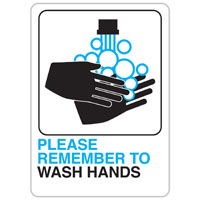 PLASTIC SIGN 5"X7" WASH HANDS