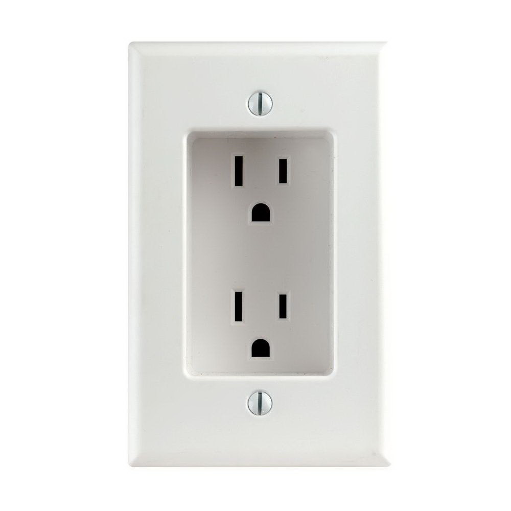 WHT DUP RECESSED RECEPTACLE