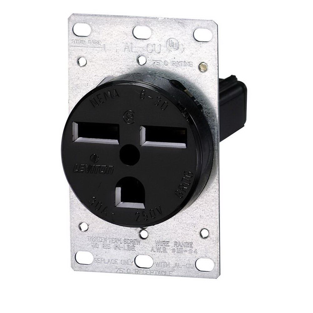3P APPLI FLUSH FEM 30A-250V BLK