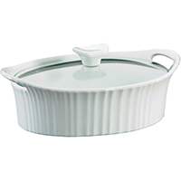 BAKING DISH WHT 1-1/2QT OVAL