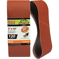 Gator 7030 Sanding Belt, 3 in W, 18 in L, 120 Grit, Fine, Aluminum Oxide