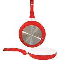 FRY PAN 8IN CERAMIC COATED RED