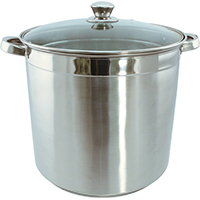 STOCK POT W/GLASS LID SS 8 QT