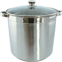 STOCK POT W/GLASS LID SS 16 QT