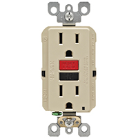 OUTLT GFCI ST RD/BK BTN 15A IV