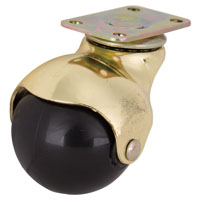 CASTER HOODED PLATE 2IN BRASS