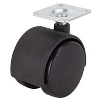 CASTER 2-WHEEL PLATE 2IN BLK