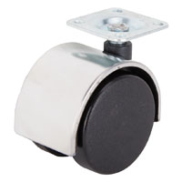 CASTER 2-WHEEL PLATE 2IN CHRM
