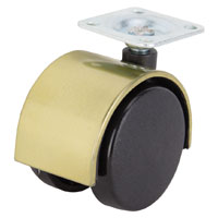 CASTER 2-WHEEL PLATE 2IN BRASS