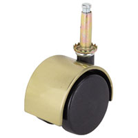 CASTER 2-WHEEL STEM 2IN BRASS