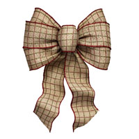 Holiday Trims 6127 Deluxe Bow | Rustic Plaid