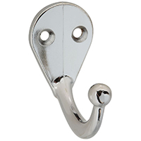 National Hardware V162 N274-167 Cloth Hook, 35 lb, 1-Hook, Zinc, Chrome