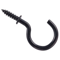 CUP HOOK BLACK 1IN