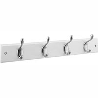 18" WHT 4Hook Rail/Hook