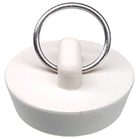 STOPPER DRAIN RUBBER 1-1/4 WHT