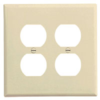 WALLPLATE RCPT LT ALMOND 2G
