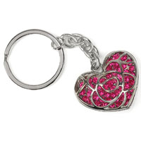 KEYCHAIN HEART CUT OUT PINK