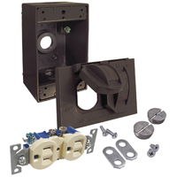 RECEPTACLE/CVR DPLX KIT BRZ 1G