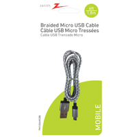 USB MICRO-USB A BRDD BLK 6FT