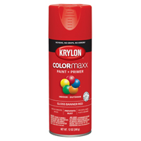 Krylon COLORmaxx K05503007 Spray Paint, Gloss, Red, 12 oz, Aerosol Can
