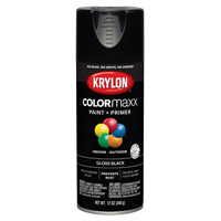 Krylon COLORmaxx K05505007 Spray Paint, Gloss, Black, 12 oz, Aerosol Can