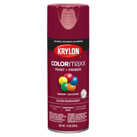 Krylon COLORmaxx K05508007 Spray Paint, Gloss, Burgundy, 12 oz, Aerosol Can