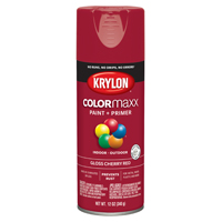 Krylon COLORmaxx K05511007 Spray Paint, Gloss, Cherry Red, 12 oz, Aerosol
