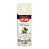 Krylon COLORmaxx K05524007 Spray Paint, Gloss, Ivory, 12 oz, Aerosol Can