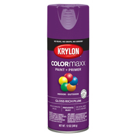 Krylon COLORmaxx K05536007 Spray Paint, Gloss, Plum, 12 oz, Aerosol Can