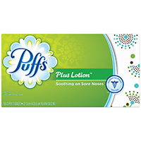 Puffs 39346 Facial Tissue, 8.4 in L, 8.2 in W, 2-Ply, Paper