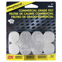 PAD FELT RND COMM GRY 48PK 1IN
