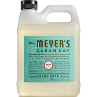 Mrs. Meyer's 14163 Hand Soap Refill, Liquid, Colorless, Basil, 33 oz Jug