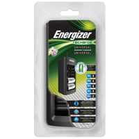 Energizer Recharge CHFC Universal Charger, 1.1 A Charge, 12 VDC Output, AA,