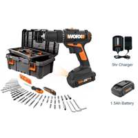 WORX WX101L.3 Combination Drill Tool Box, Battery Included