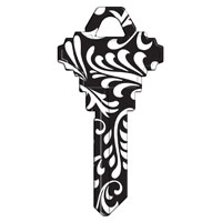 KEY BLANK SC1-41 SWIRL BLK/WHT