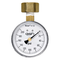 Orbit 91130 Pressure Gauge, 3/4 in Connection, FHT, 200 psi