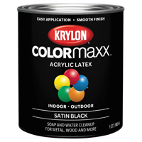 Krylon COLORmaxx K05626007 Interior/Exterior Paint, Stain, Black, 32 oz