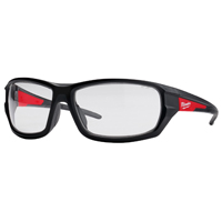 GLASSES SFTY RED/BLK FRM CLEAR