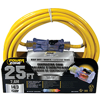 CORD EXT 14/3 SJTOW X 25FT YEL