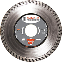 DIAMOND PRODUCTS 21124 Circular Turbo Blade, 7/8 in Arbor, Diamond Cutting