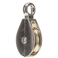 National Hardware N100-335 Pulley, 15/32 in Rope, 125 lb Working Load, 15/32 in L x 1-15/16 in H She