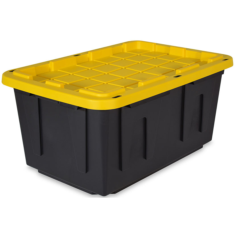 Tough Box Tote Storage | Black/Yellow | 27 gallon