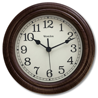 WES-33883P WALL CLOCK ROUND WOOD