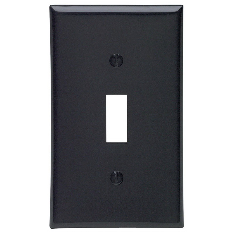 WALLPLATE TOGGLE 1G BLACK