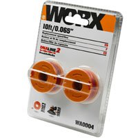 WORX WA0004.15/M1 Trimmer Line, 0.065 in Dia, 10 ft L, Synthetic Co-Polymer