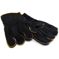 00528 BLACK LEATHER BBQ GLOVES